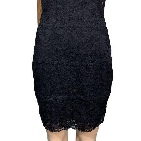 Guess Womens Bodycon Cocktail Dress Silvana Lace Cutout Stretch Black Small - Picture 7 of 16